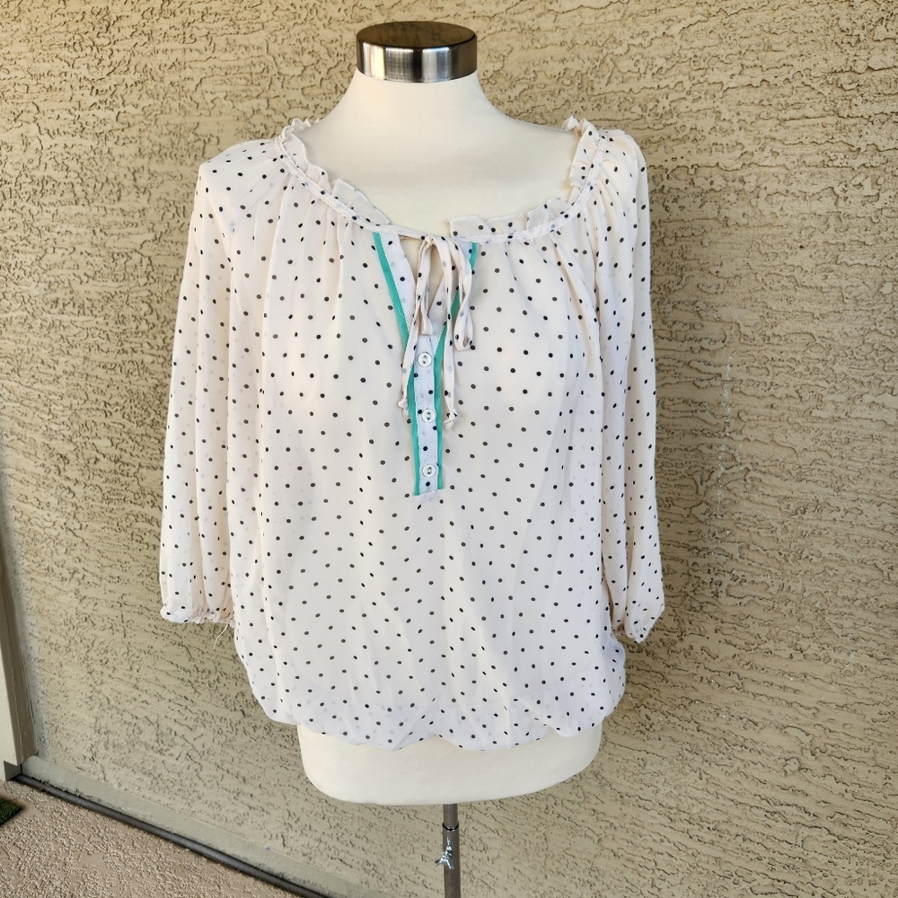 Self-esteem off white see through blouse